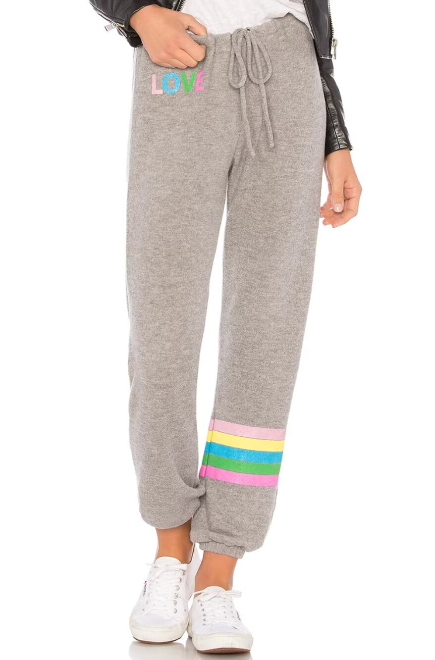 CHASER Gray Elastic Drawstring Waist Pull On Casual Cropped Joggers Sz M Medium